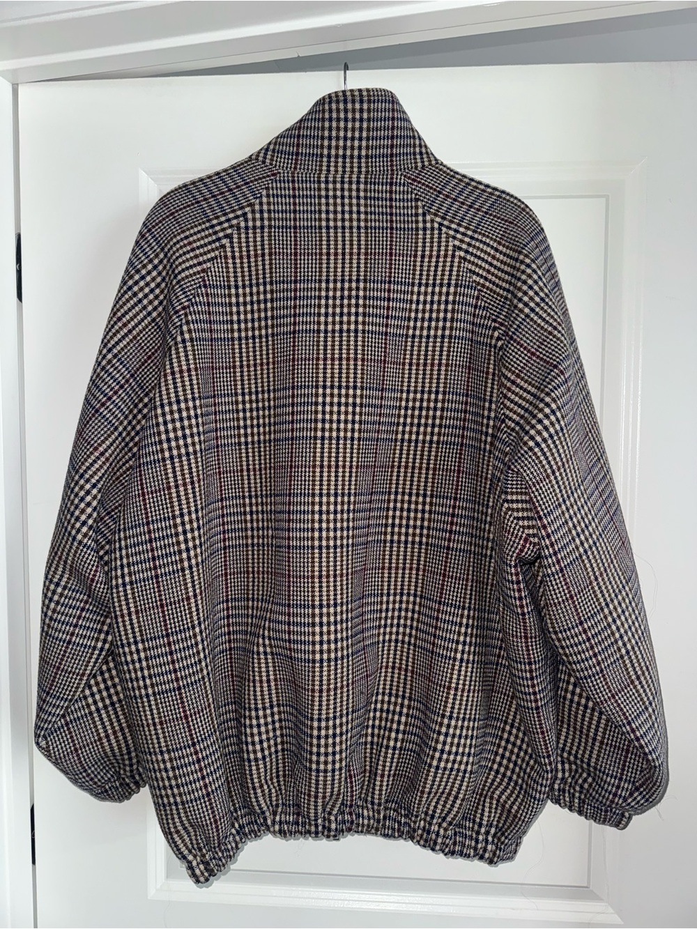 THE FRANKIE SHOP - BAXTER WOOL TRACK JACKET - BEIGE GLEN PLAID - Picture 15 of 15